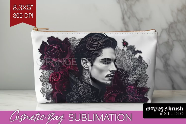 Dark Gothic Cosmetic Bag - Victorian Gothic Makeup Bag PNG