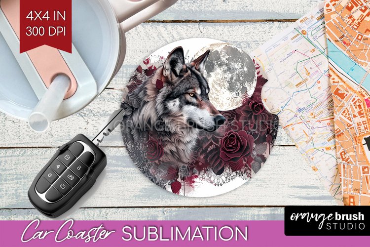 Dark Gothic Car Coaster - Victorian Gothic Coaster PNG