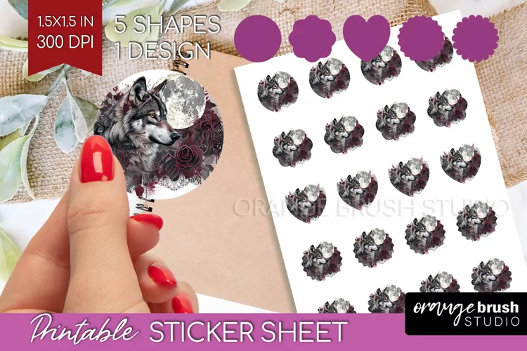 Dark Gothic Round Sticker - Victorian Gothic Printable Sheet