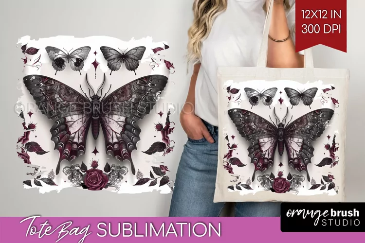 Dark Gothic Tote Bag - Victorian Gothic Tote Bag PNG
