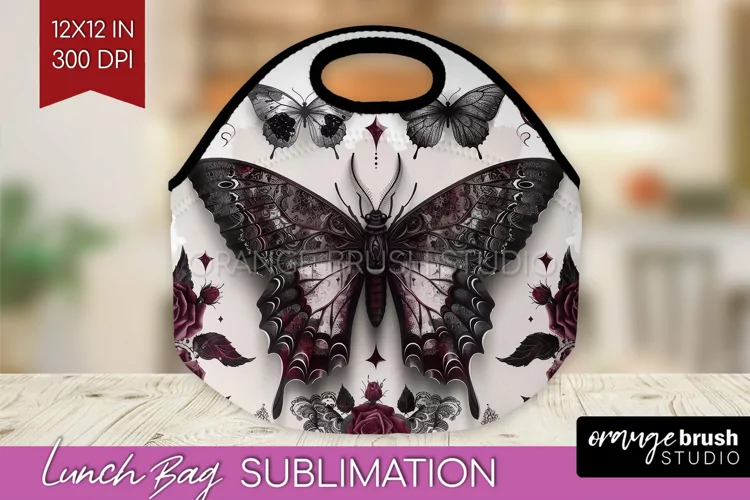 Dark Gothic Lunch Bag - Victorian Gothic Lunch Bug PNG