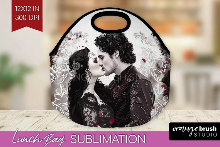 Dark Gothic Lunch Bag - Victorian Gothic Lunch Bug PNG