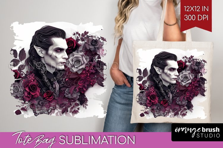 Dark Gothic Tote Bag - Victorian Gothic Tote Bag PNG example image 1