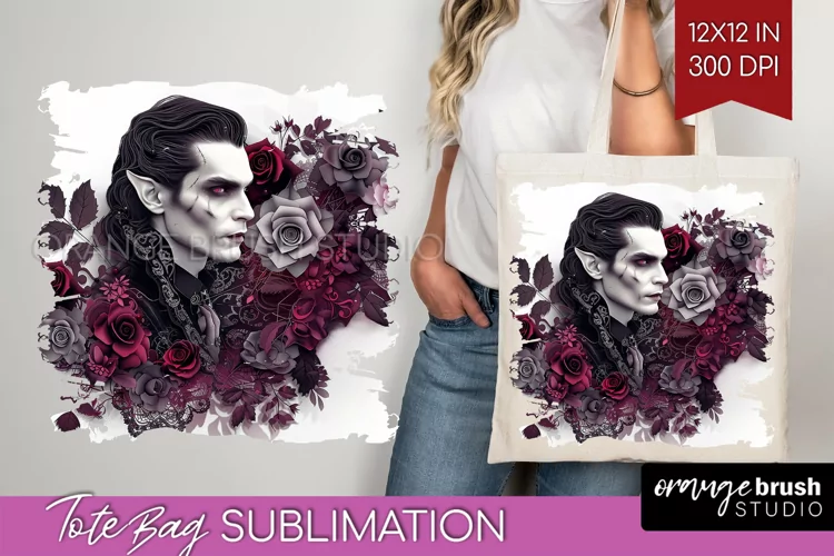 Dark Gothic Tote Bag - Victorian Gothic Tote Bag PNG