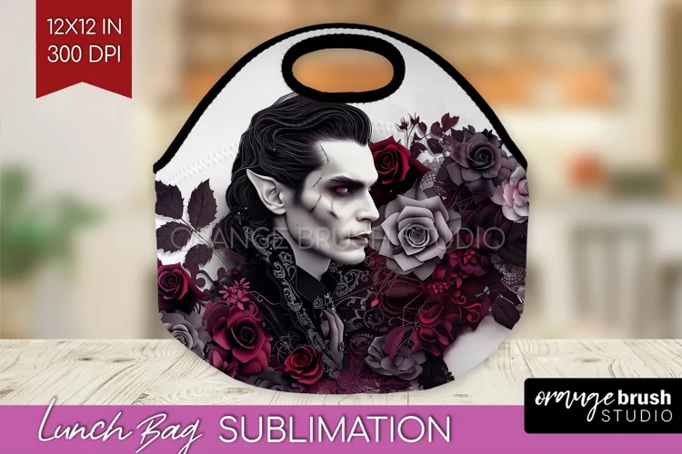 Dark Gothic Lunch Bag - Victorian Gothic Lunch Bug PNG