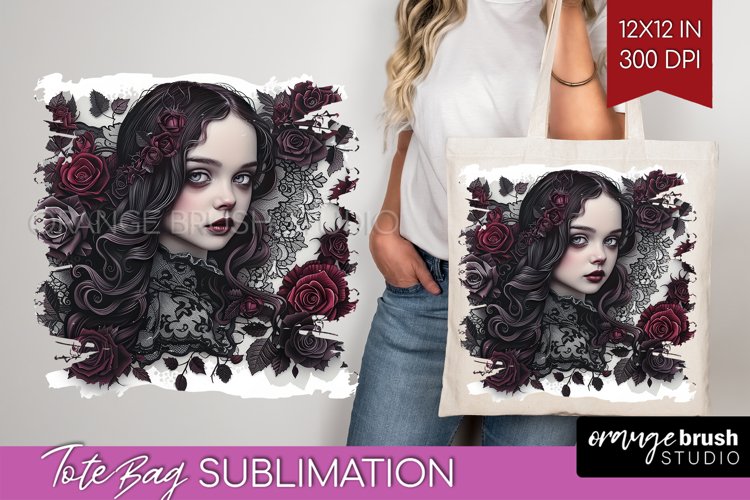 Dark Gothic Tote Bag - Victorian Gothic Tote Bag PNG example image 1