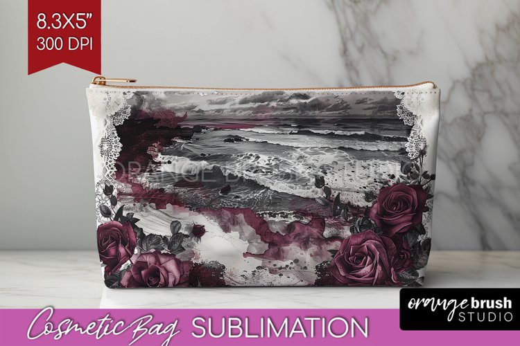 Dark Gothic Cosmetic Bag - Victorian Gothic Makeup Bag PNG example image 1