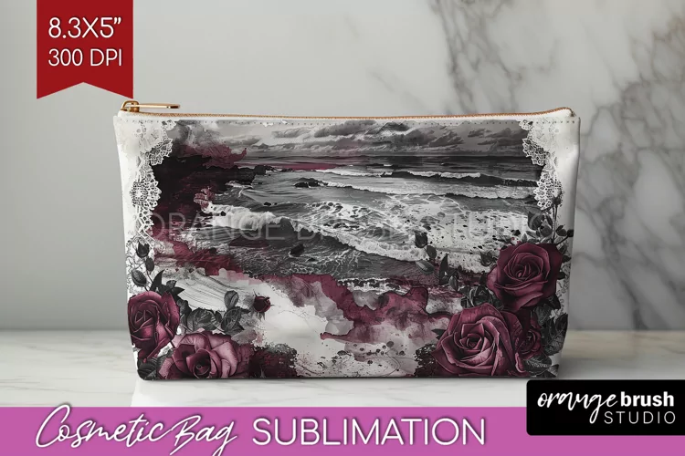 Dark Gothic Cosmetic Bag - Victorian Gothic Makeup Bag PNG