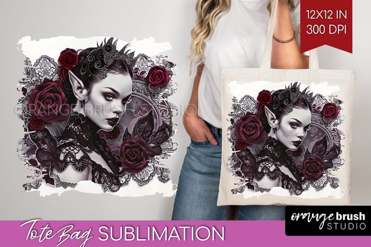 Dark Gothic Tote Bag - Victorian Gothic Tote Bag PNG example image 1
