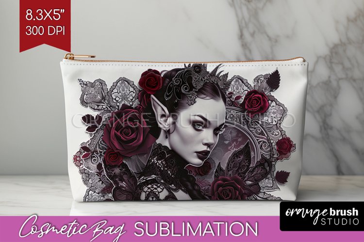 Dark Gothic Cosmetic Bag - Victorian Gothic Makeup Bag PNG example image 1