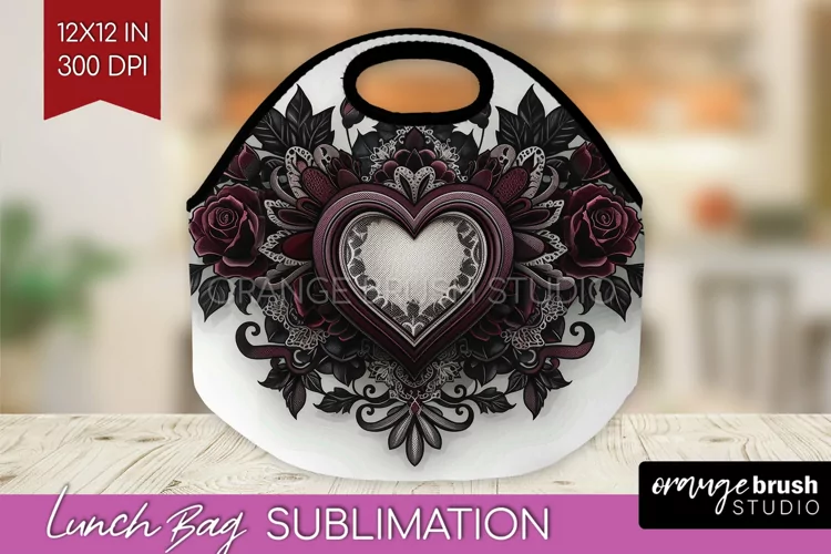 Dark Gothic Lunch Bag - Victorian Gothic Lunch Bug PNG