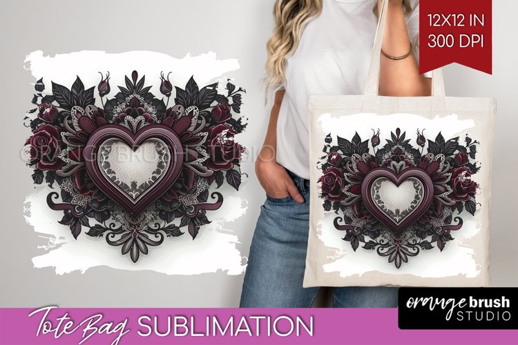 Dark Gothic Tote Bag - Victorian Gothic Tote Bag PNG example image 1