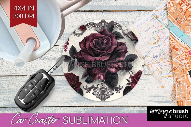 Dark Gothic Car Coaster - Victorian Gothic Coaster PNG example image 1