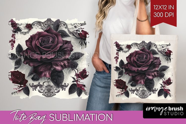 Dark Gothic Tote Bag - Victorian Gothic Tote Bag PNG example image 1