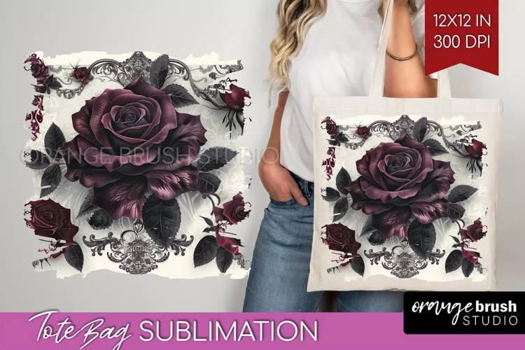Dark Gothic Tote Bag - Victorian Gothic Tote Bag PNG