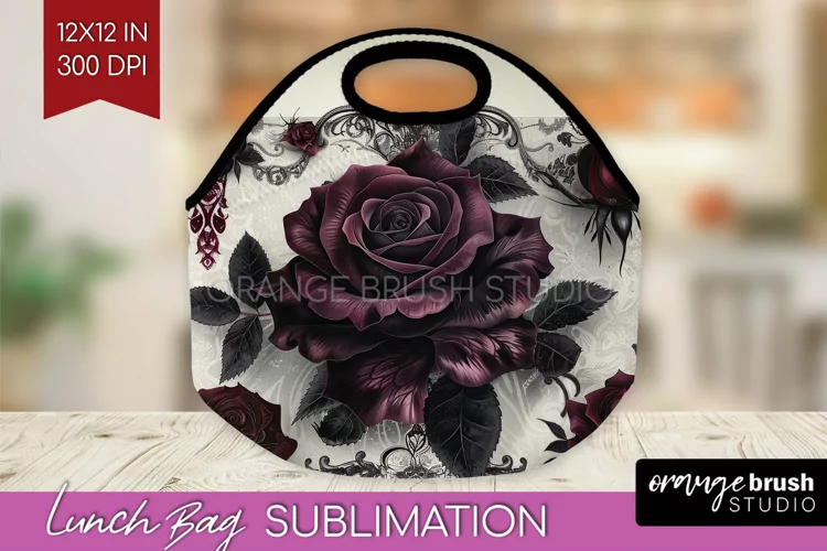 Dark Gothic Lunch Bag - Victorian Gothic Lunch Bug PNG