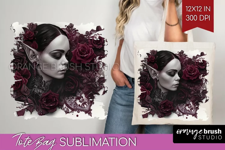 Dark Gothic Tote Bag - Victorian Gothic Tote Bag PNG