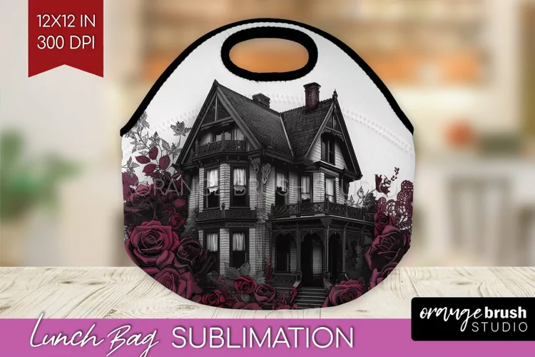 Dark Gothic Lunch Bag - Victorian Gothic Lunch Bug PNG