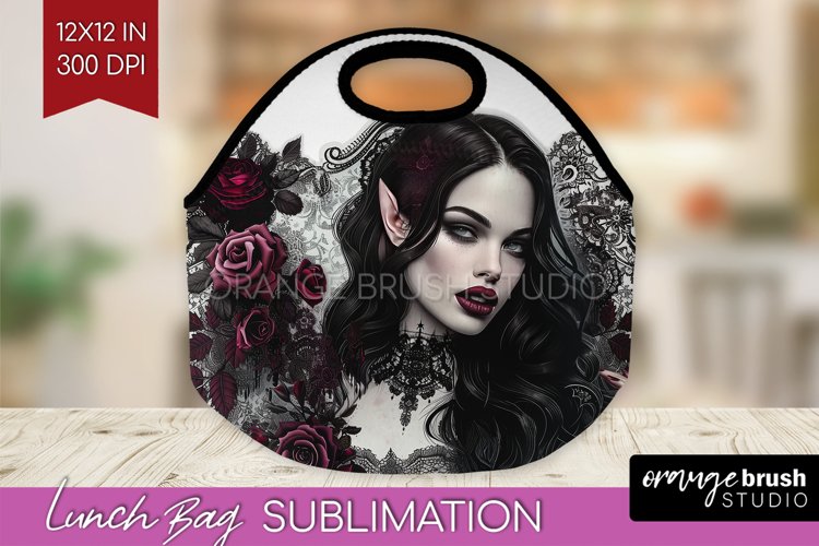 Dark Gothic Lunch Bag - Victorian Gothic Lunch Bug PNG example image 1