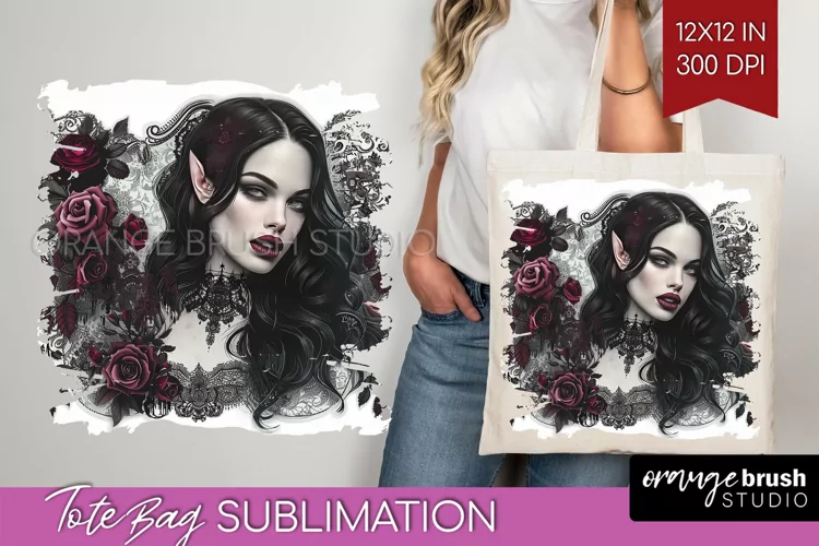 Dark Gothic Tote Bag - Victorian Gothic Tote Bag PNG