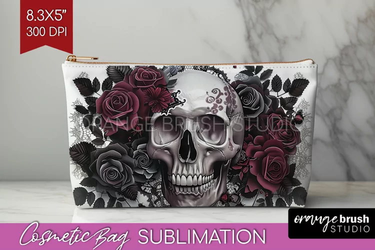Dark Gothic Cosmetic Bag - Victorian Gothic Makeup Bag PNG