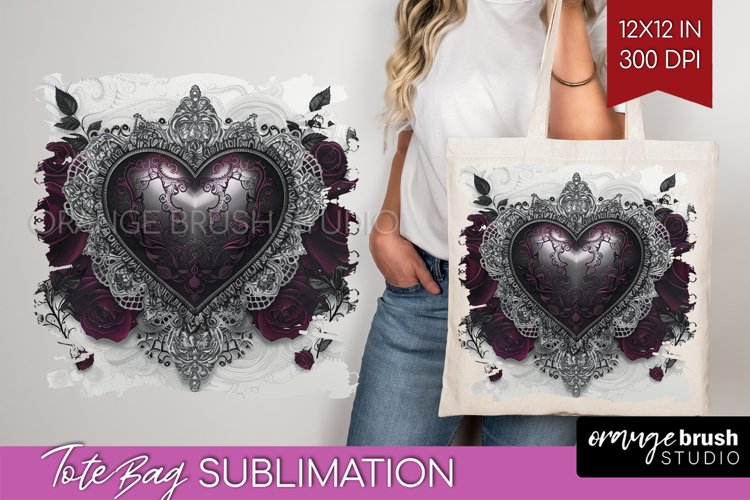Dark Gothic Tote Bag - Victorian Gothic Tote Bag PNG example image 1