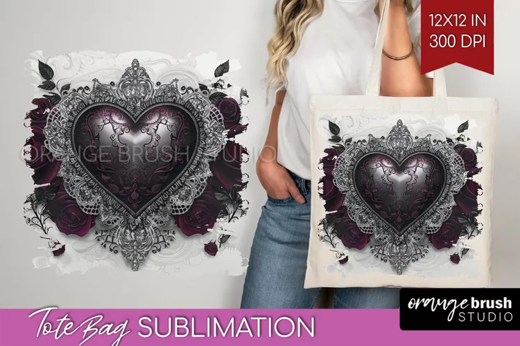 Dark Gothic Tote Bag - Victorian Gothic Tote Bag PNG