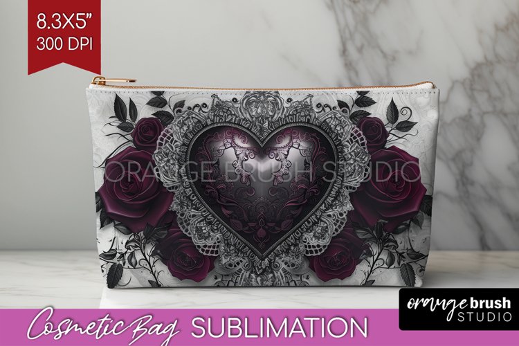 Dark Gothic Cosmetic Bag - Victorian Gothic Makeup Bag PNG example image 1