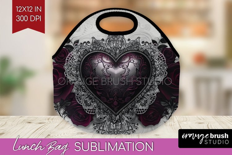 Dark Gothic Lunch Bag - Victorian Gothic Lunch Bug PNG example image 1