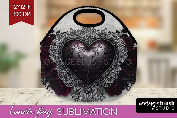 Dark Gothic Lunch Bag - Victorian Gothic Lunch Bug PNG