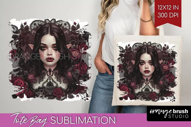 Dark Gothic Tote Bag - Victorian Gothic Tote Bag PNG