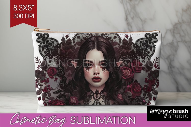 Dark Gothic Cosmetic Bag - Victorian Gothic Makeup Bag PNG example image 1