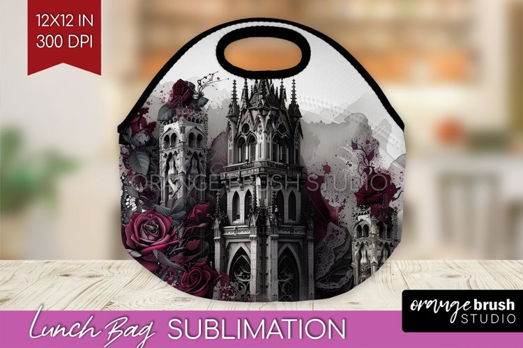 Dark Gothic Lunch Bag - Victorian Gothic Lunch Bug PNG example image 1