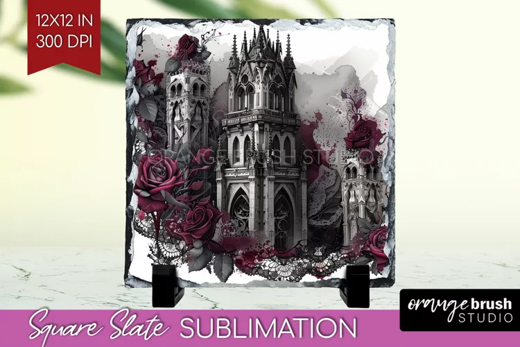 Dark Gothic Slate PNG - Victorian Gothic Square Slate