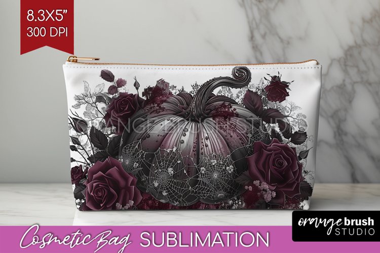 Dark Gothic Cosmetic Bag - Victorian Gothic Makeup Bag PNG example image 1