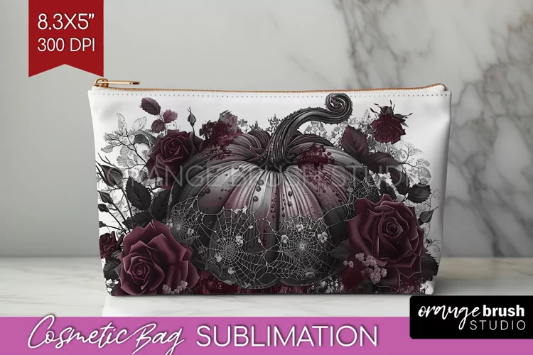 Dark Gothic Cosmetic Bag - Victorian Gothic Makeup Bag PNG