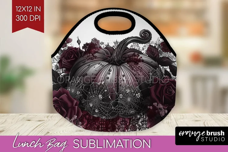 Dark Gothic Lunch Bag - Victorian Gothic Lunch Bug PNG