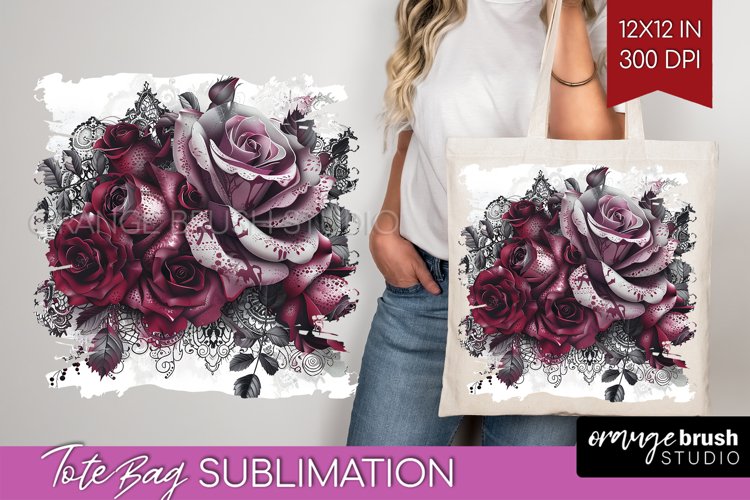 Dark Gothic Tote Bag - Victorian Gothic Tote Bag PNG example image 1
