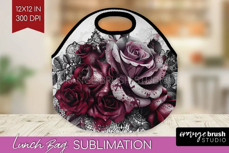Dark Gothic Lunch Bag - Victorian Gothic Lunch Bug PNG