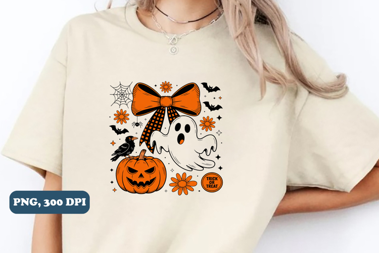Vintage Halloween Ghost Coquette Png sublimation design