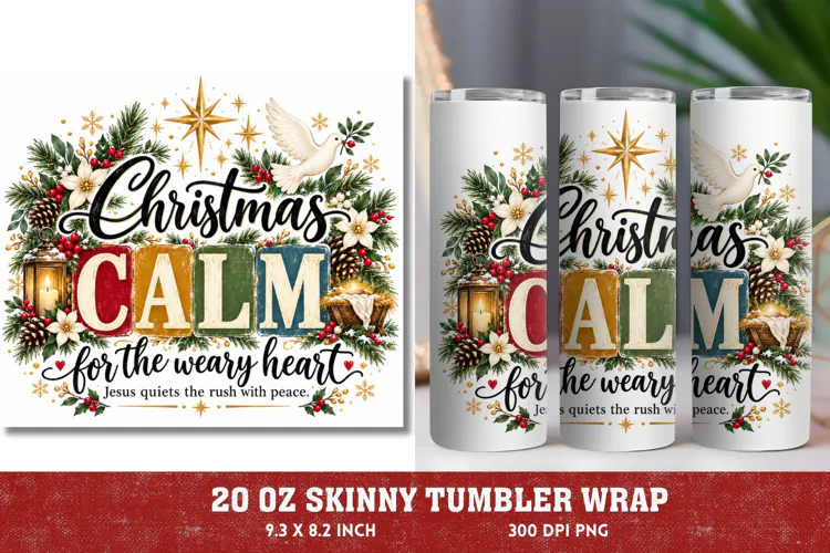 Jesus Brings Calmer Christmas PNG, Breathe Deep Christian Ch