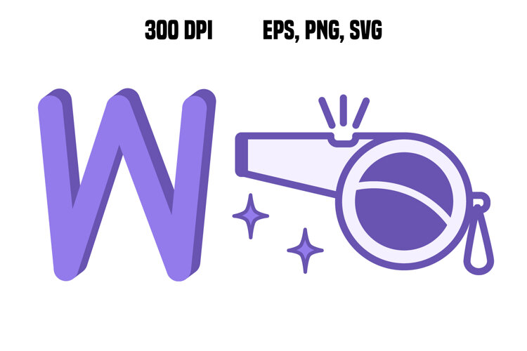 Purple Letter W and Whistle example image 1