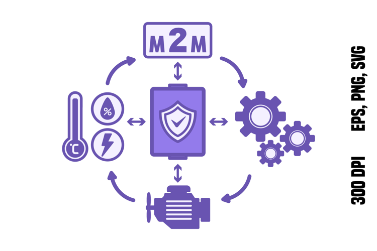 Purple Industrial Gateway Icon