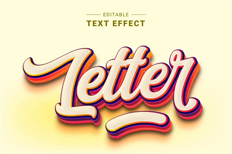 Editable Text Effect for Illustrator. Vector Graphic styles