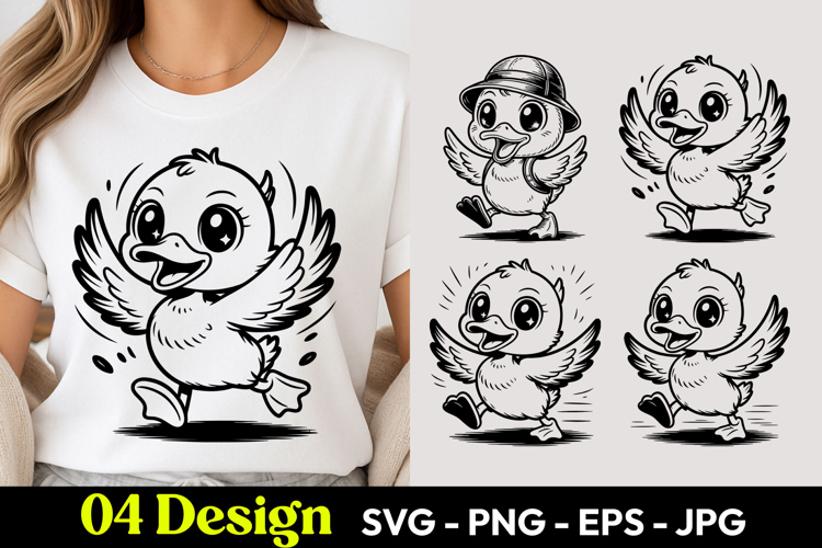 Happy Chick Cartoon SVG PNG