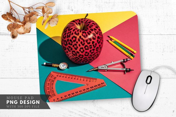 Vibrant Leopard Print Apple Creative School Tools Mouse Pad