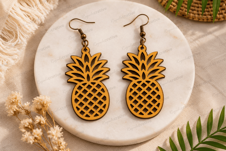 Pineapple Earrings Laser Cut SVG File,pineapple earrings svg