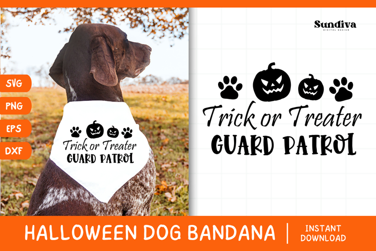 Funny Halloween Dog Bandana Quote SVG | Trick Or Treater