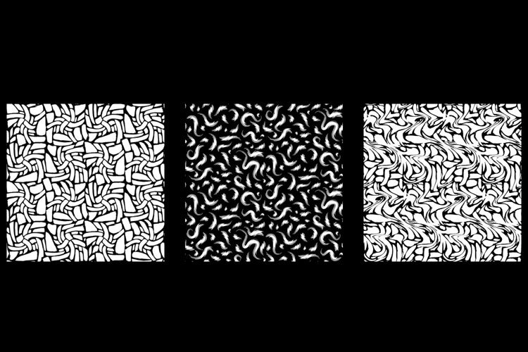 Black and White Liquid Patterns - 3 Seamless Designs example image 1