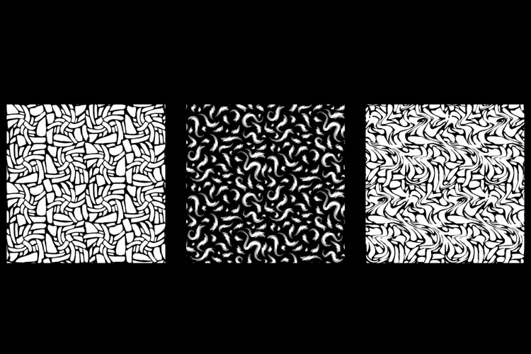 Black and White Liquid Patterns - 3 Seamless Designs